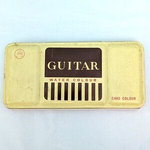 Vintage Guitar Watercolor Cake Colour 12 Paint Japanese Retro Art Craft Used